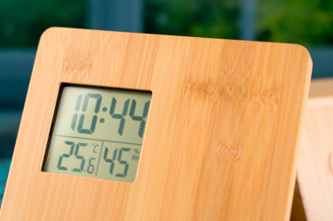 Logo trade promotional merchandise picture of: Bamboo weather station GRANADA