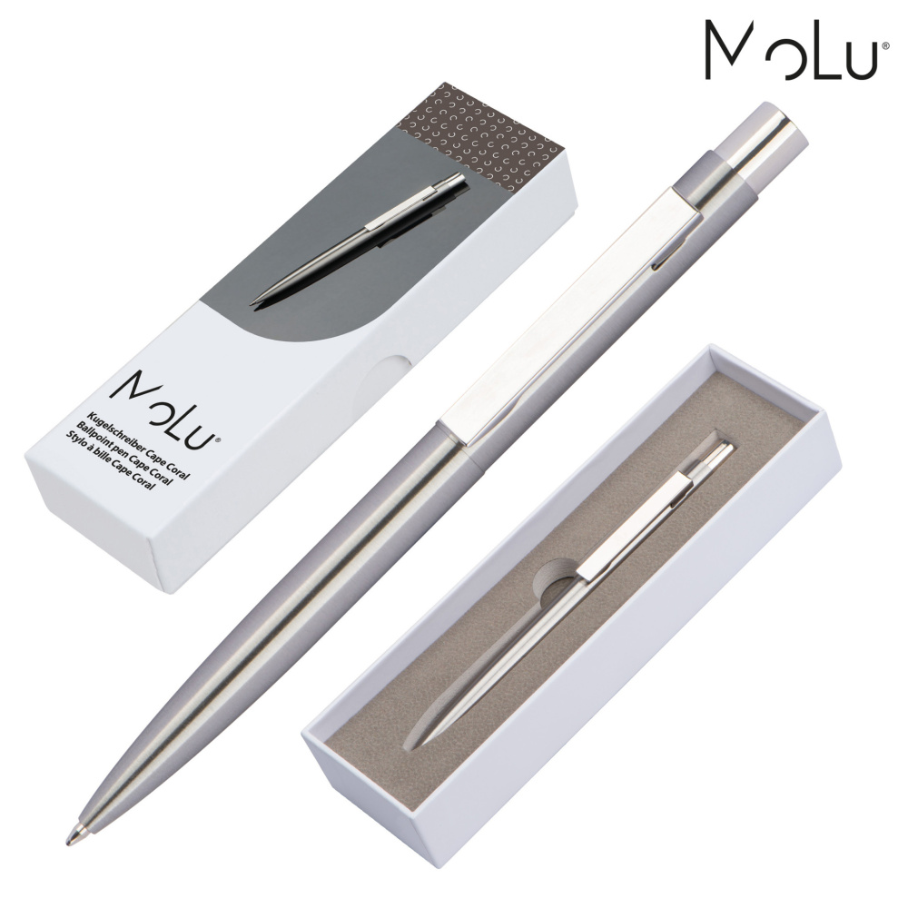 Logo trade advertising products image of: Stainless steel pen CAPE CORAL MoLu