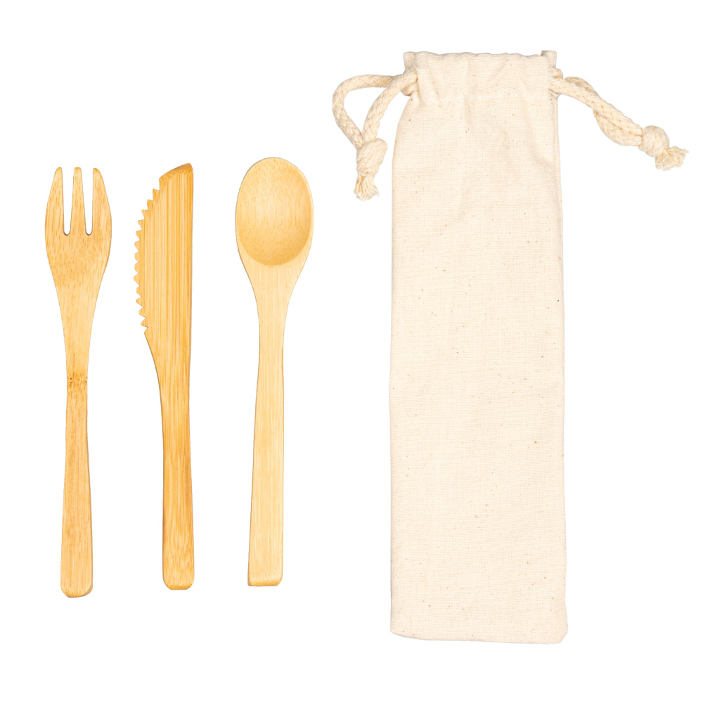 Logotrade promotional item picture of: Bamboo cutlery set BONNEVILLE