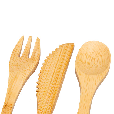 Logo trade promotional item photo of: Bamboo cutlery set BONNEVILLE