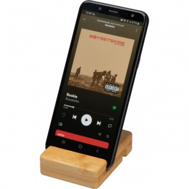 Logo trade business gift photo of: Bamboo smartphone holder SAN SEBASTIAN