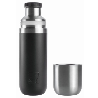 Logo trade promotional merchandise picture of: Vacuum bottle DINARA Schwarzwolf