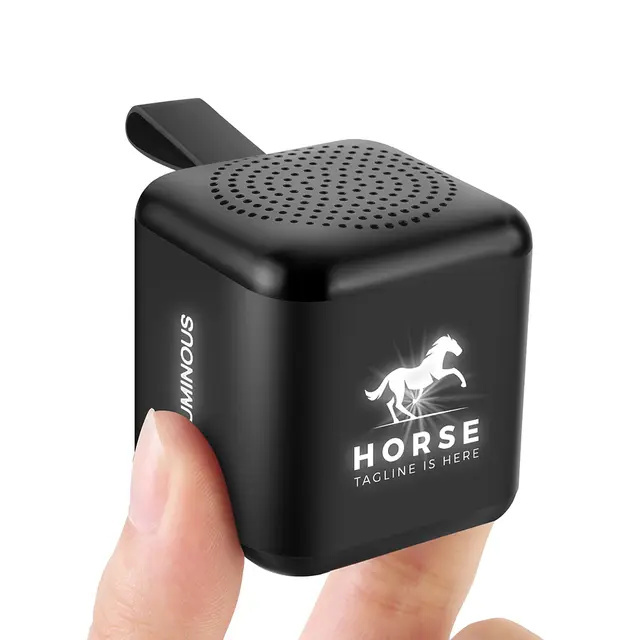 Logo trade business gift photo of: Mini speaker with enlighted logo for engraving