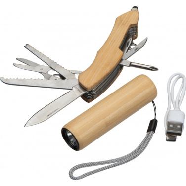 Logo trade advertising products picture of: Set Torch and pocket knife OLDHAM