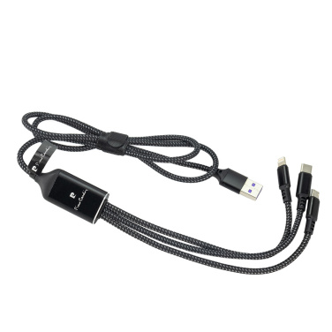 Logotrade advertising product image of: 3 in 1 cable with elighted logo Pierre Cardin