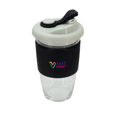 Logo trade promotional giveaways image of: Glass coffee cup 424 ml