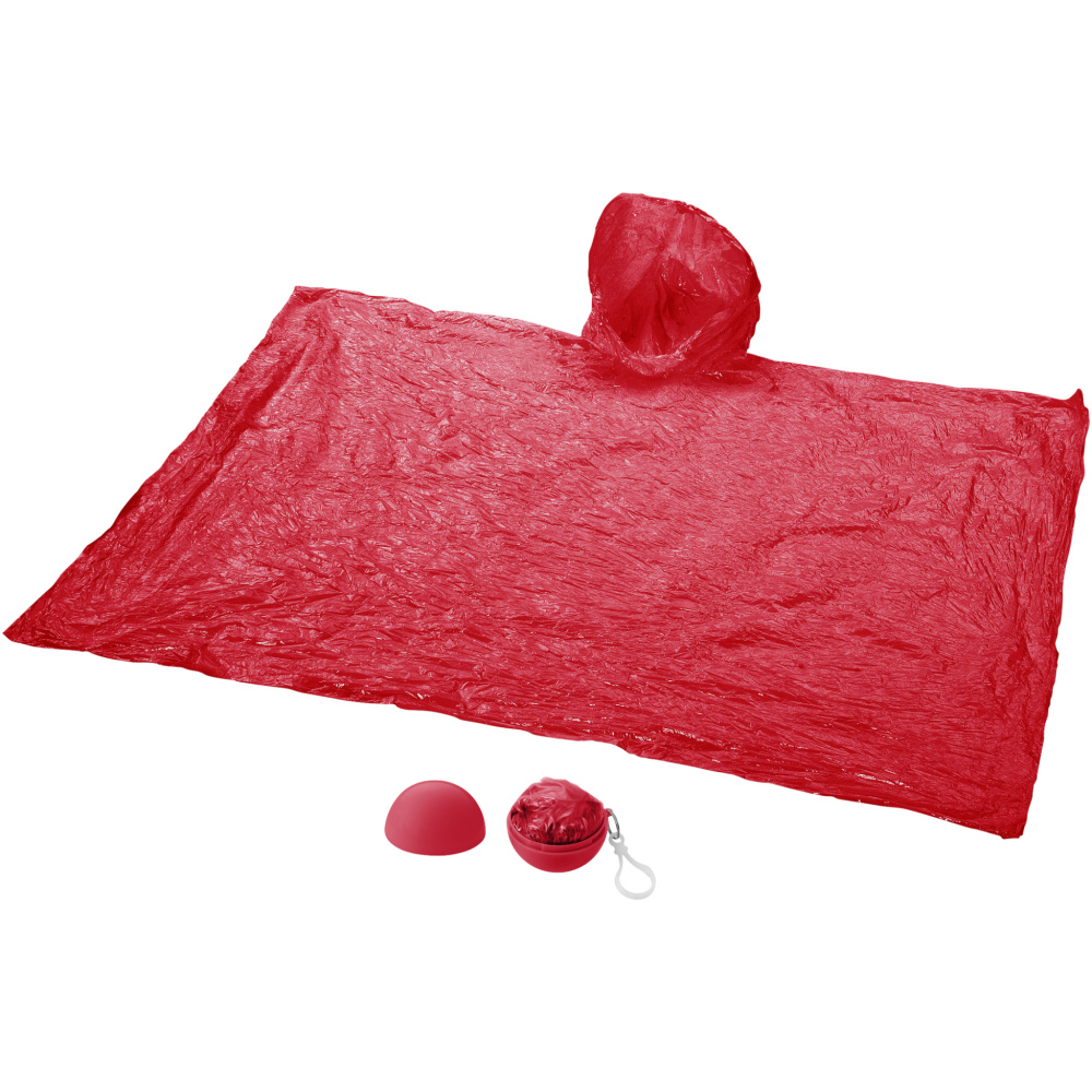 Logo trade promotional merchandise image of: Xina rain poncho in storage ball with keychain