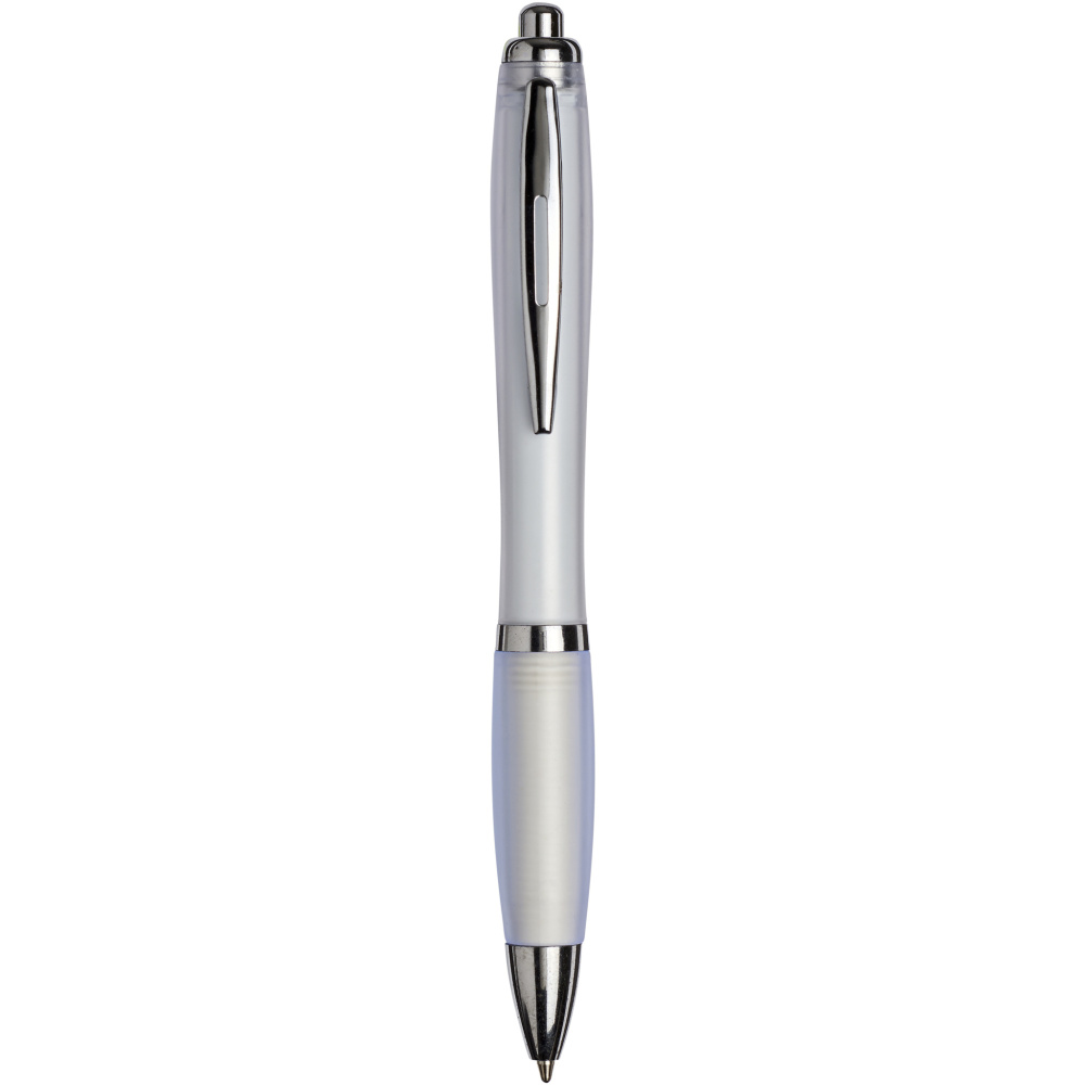 Logo trade promotional giveaways image of: Curvy ballpoint pen with frosted barrel and grip