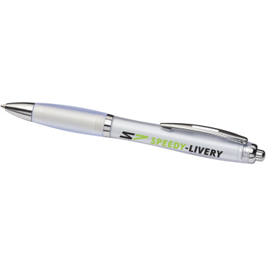 Logo trade advertising product photo of: Curvy ballpoint pen with frosted barrel and grip