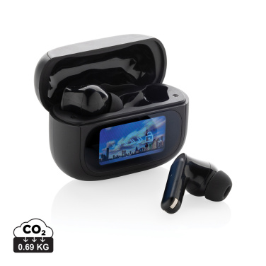 Logo trade promotional merchandise image of: Airtune RCS recycled plastic ANC earbuds with touch screen