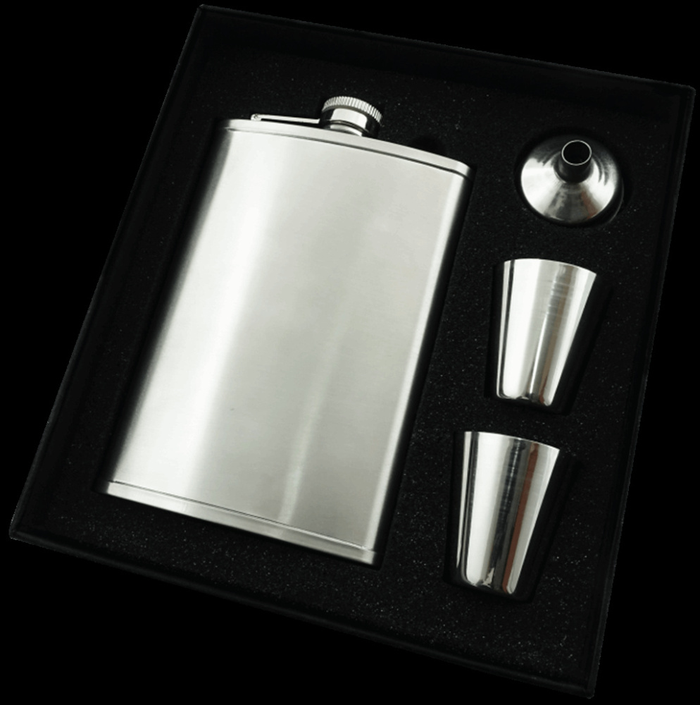 Logo trade promotional items image of: Hip flask Set 92203600