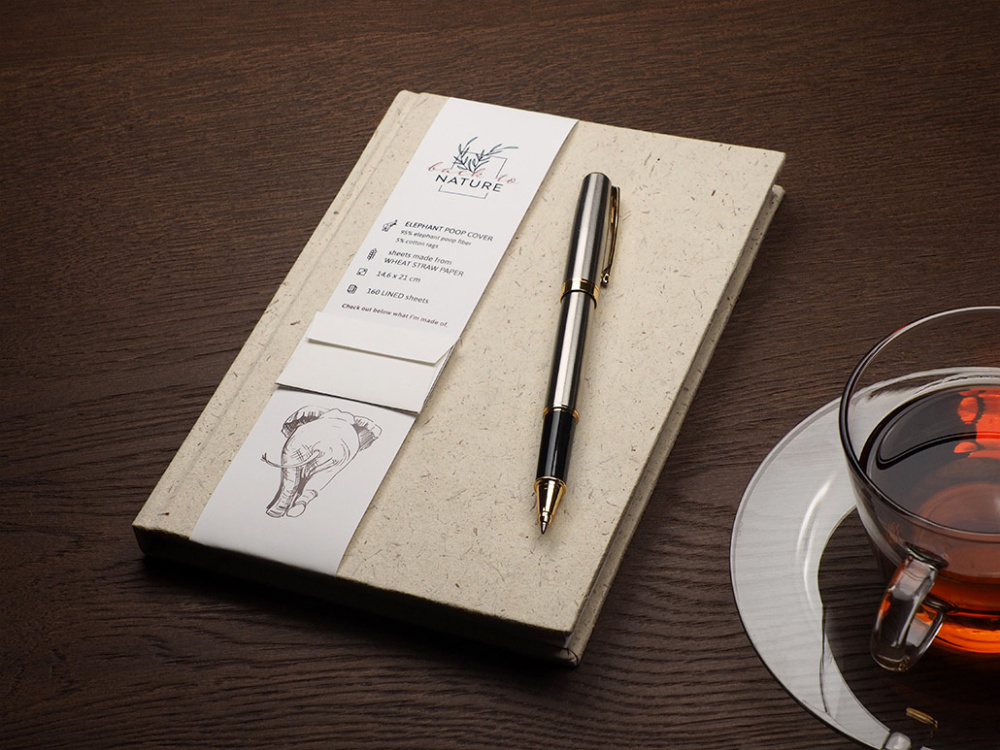 Logo trade promotional giveaways picture of: Recycled Elephant Poo Notebook 209734400