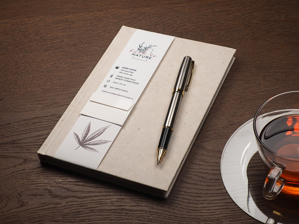 Logotrade corporate gift image of: Recycled Hemp Notebook 209734300