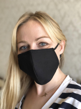 Logo trade promotional products picture of: BLACK-BLACK cotton face mask 140116500