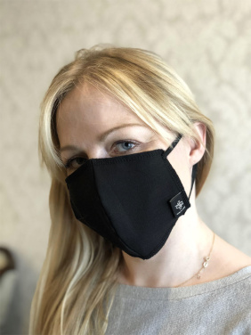 Logotrade promotional item picture of: BLACK-BLACK cotton face mask 140116500