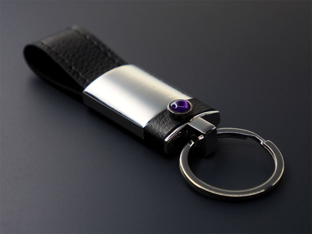 Logo trade promotional merchandise image of: Amethyst Keyring 1296095