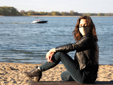 Logotrade promotional product picture of: MARS PRO cotton mask (size M) with pocket and HEPA filter 1380165