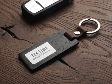 Logo trade corporate gifts image of: Wooden keyring 1853121