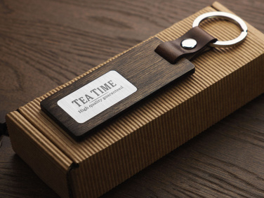 Logo trade advertising products image of: Wooden keyring 1853121