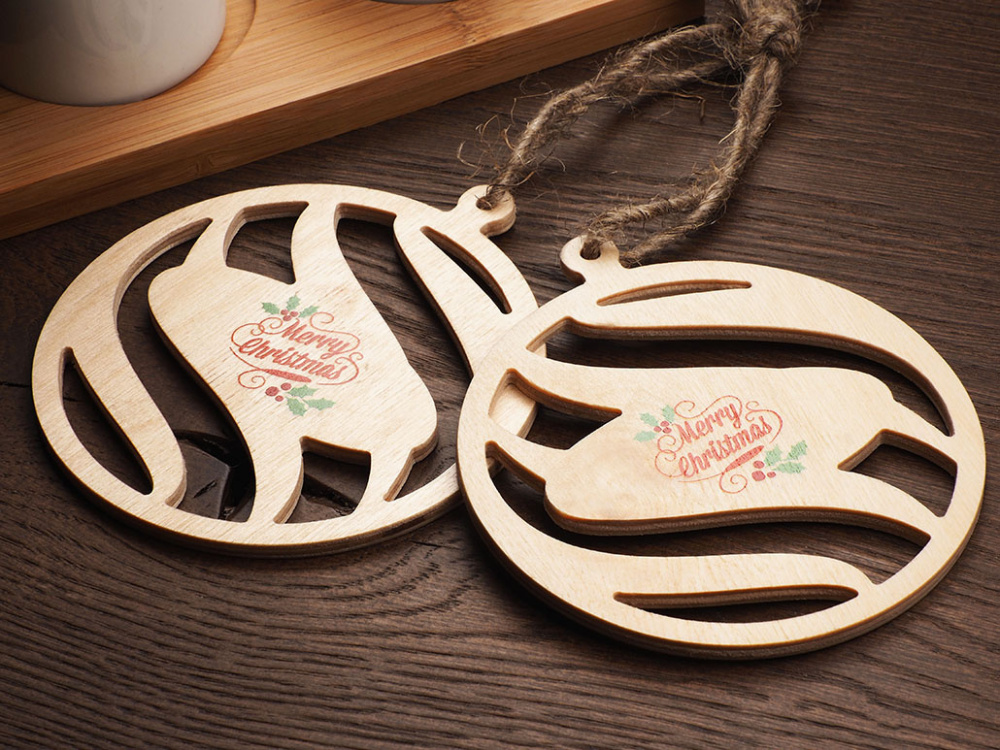 Logo trade advertising products image of: Wooden Christmas Decoration 1856121