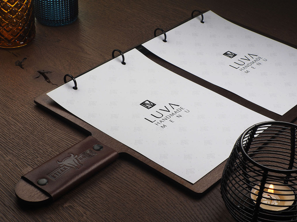 Logo trade corporate gifts image of: Menu cover 1864121