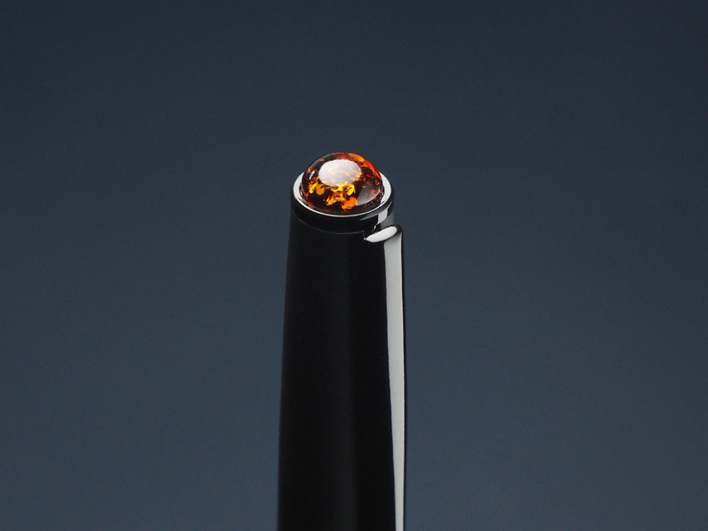 Logo trade corporate gifts picture of: Ball pen with AMBER stone 2070036