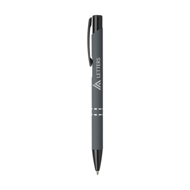 Logo trade promotional gifts picture of: Ebony Rubberised pen