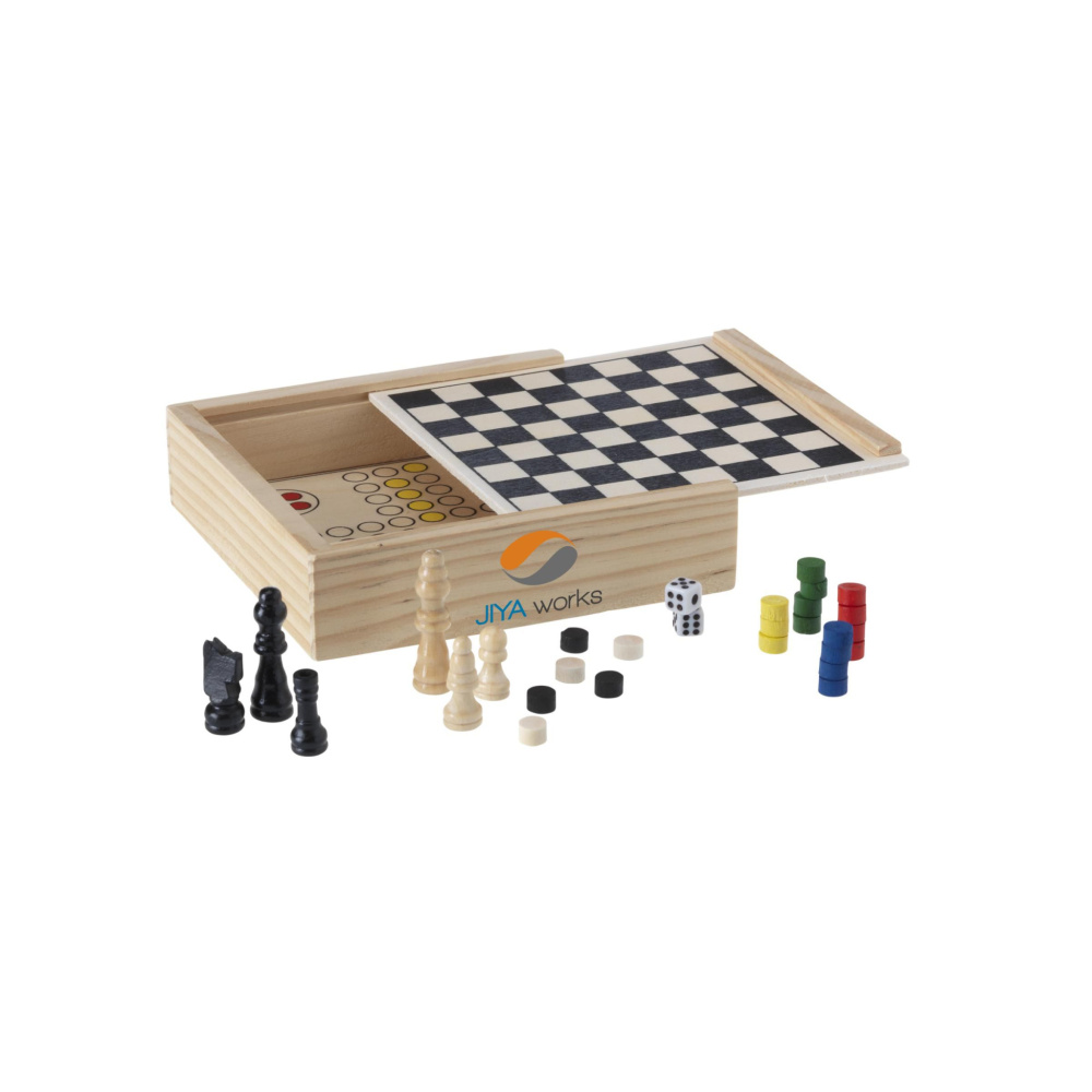 Logo trade promotional giveaway photo of: WoodGame 5-in-1 game set