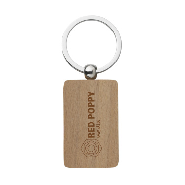 Logotrade business gift image of: WoodKey Rectangle keychain