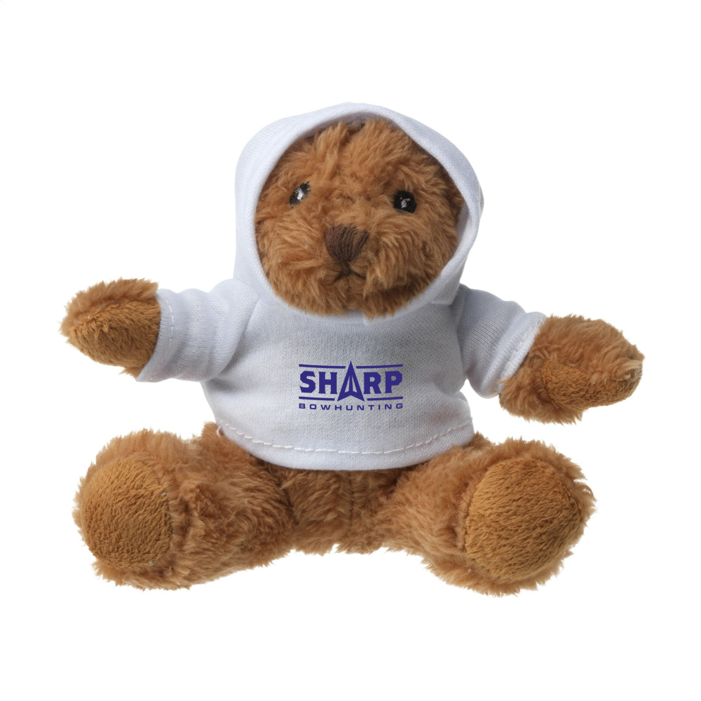 Logo trade promotional product photo of: HoodedBear bear cuddle toy