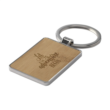 Logo trade advertising products image of: Bamboo Key Rectangle keyring