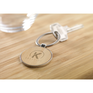 Logo trade promotional item photo of: Bamboo Key Circle keyring