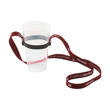 Logotrade business gift image of: Lanyard Sublimation RPET 1.5 cm with Cup holder