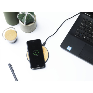 Logo trade advertising products picture of: Bamboo 10W Wireless Charger wireless fast charger