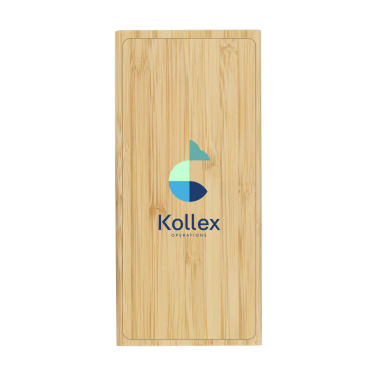 Logo trade promotional giveaways image of: Bamboo 8000 Wireless Powerbank wireless charger