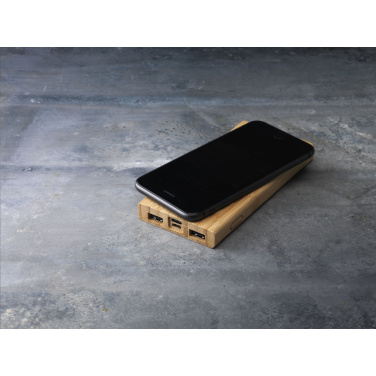 Logotrade advertising products photo of: Bamboo 8000 Wireless Powerbank wireless charger