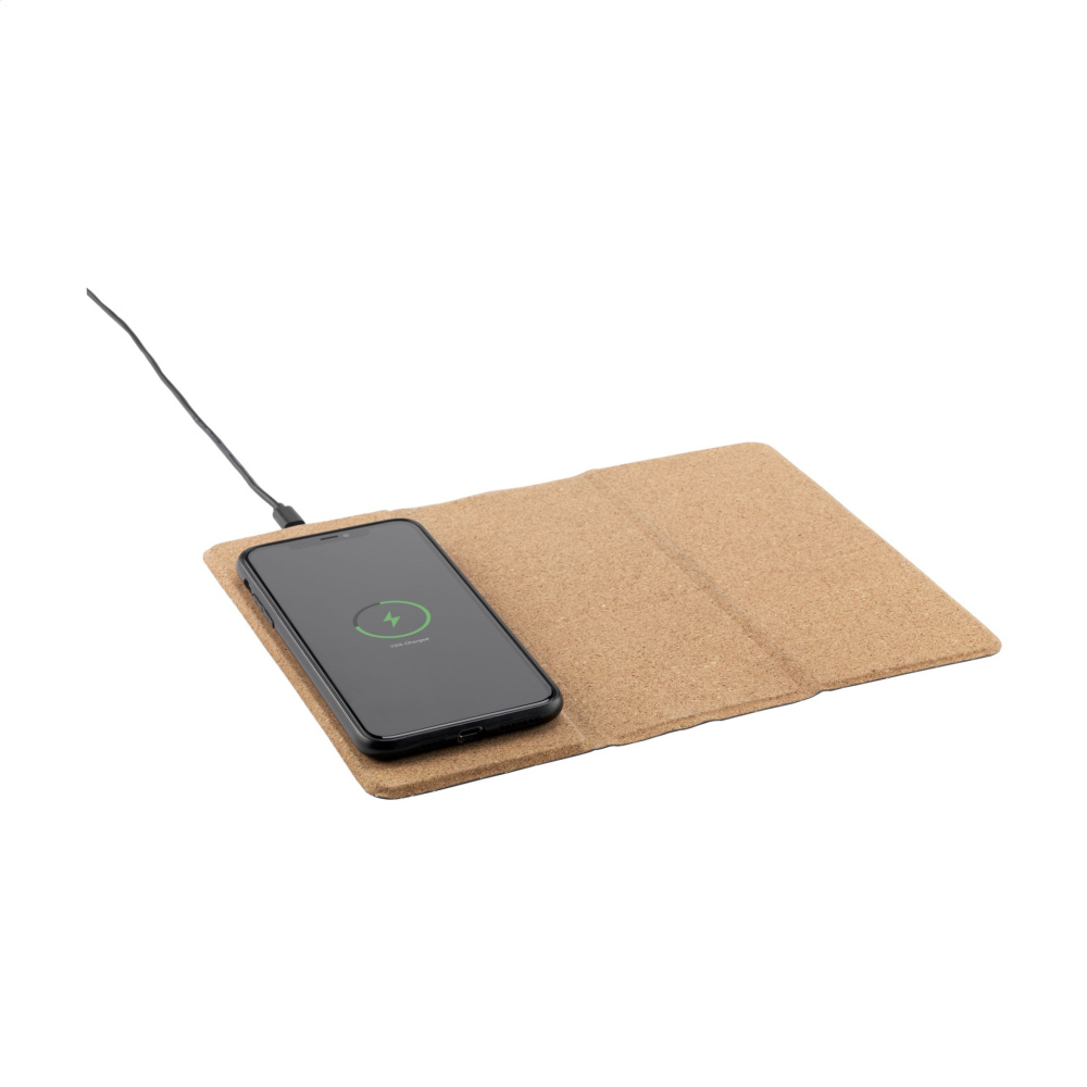 Logo trade corporate gifts picture of: Cork Wireless Charging Mousepad