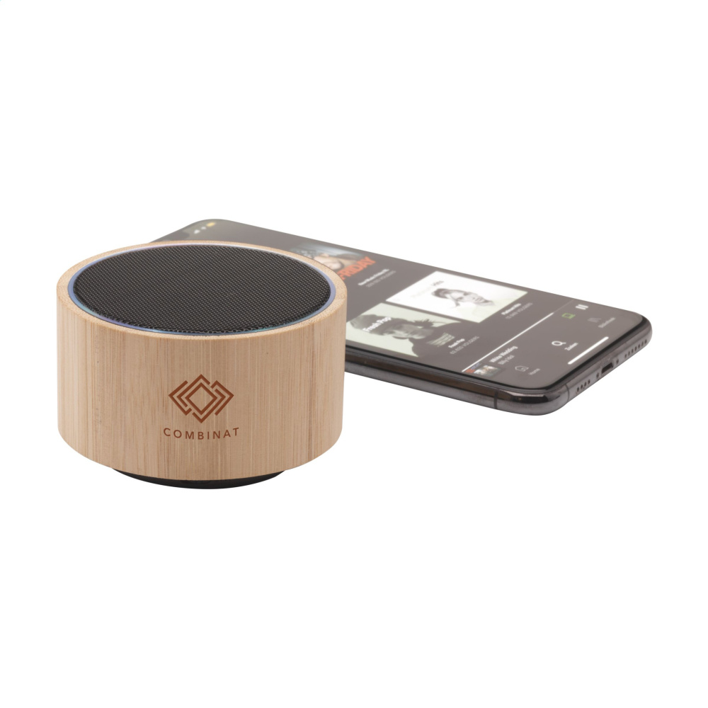 Logo trade corporate gifts image of: Wave Bamboo Wireless Speaker