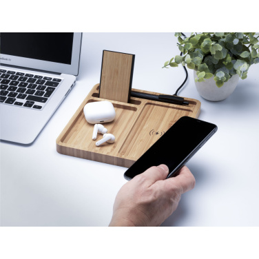 Logo trade corporate gifts image of: Bamboo Organizer charger