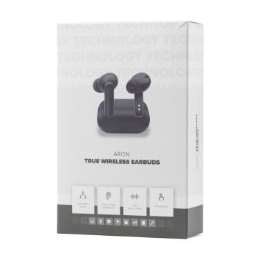 Logo trade advertising products image of: Aron TWS Wireless Earbuds in Charging Case