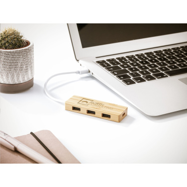 Logotrade business gift image of: Bamboo USB Hub