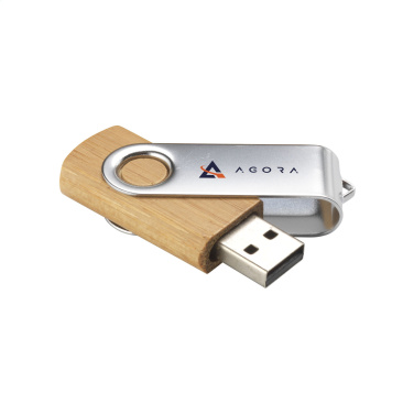 Logotrade promotional item image of: USB Twist Bamboo 8 GB