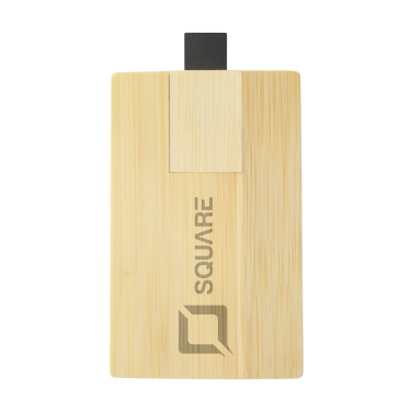 Logo trade promotional items picture of: CreditCard USB Bamboo 64 GB