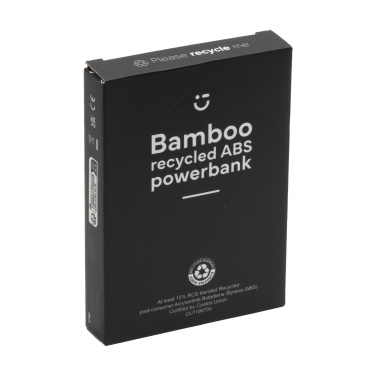 Logo trade business gifts image of: Boru Bamboo RCS Recycled ABS Powerbank Wireless Charger