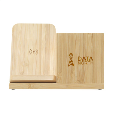 Logotrade promotional gift picture of: Bamboo Boss 15W charger/pen holder