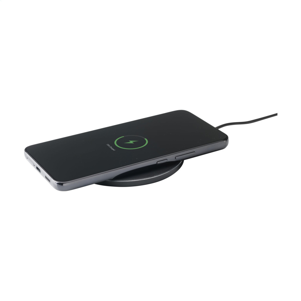 Logotrade promotional item image of: Tecco GRS Recycled Alu 15W Wireless Charger