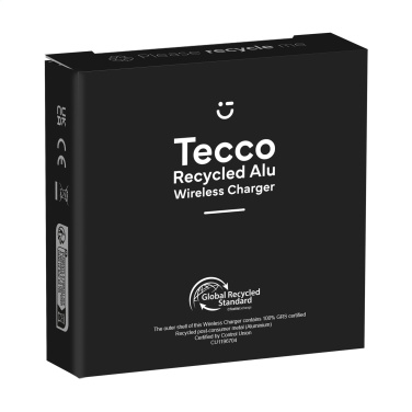 Logo trade corporate gift photo of: Tecco GRS Recycled Alu 15W Wireless Charger