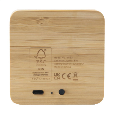 Logo trade promotional giveaway photo of: Sonido 5W Bamboo wireless speaker