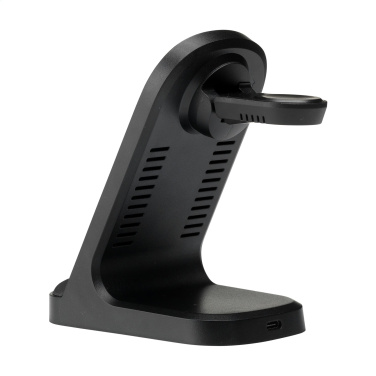 Logo trade promotional giveaway photo of: Triple-Up RCS Recycled ABS Wireless Charger Stand