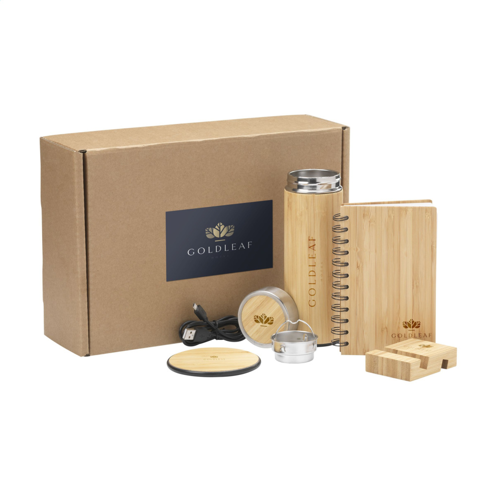 Logo trade promotional gift photo of: Merch Set Bamboo Boost